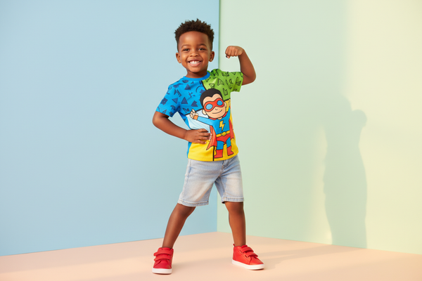 Black Little Boy in Character Tee Shirt